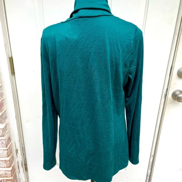 By Design, Green, Cowl Neck, 3/4 Sleeve, Sweater, Size Large - Picture 2 of 3